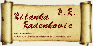 Milanka Radenković vizit kartica